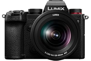 Panasonic LUMIX S5 Full Frame Mirrorless Camera, 4K 60P Video Recording with Flip Screen & WiFi, LUMIX S 20-60mm F3.5-5.6 Lens, L-Mount, 5-Axis Dual I.S., DC-S5KK (Black)