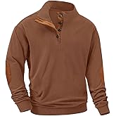 Saiji Friends Mens Casual Corduroy Sweatshirt Long Sleeve Pullover Quarter Button Neck Stand Collar Sweatshirts