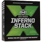 PMD Sports Six Week Inferno Stack - Maximum Strength Fat Burner and CLA Omega Fatty Acid to Lose Fat Fast and Increase Muscle Tone - Arsenal X Inferno/120 Liquid Gels, Omega Cuts Elite/180 Softgels