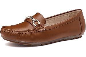 Gasfly Women's Business Loafers Work Casual Flats Shoes Lightweight Penny PU Leather Slip On Walking Shoes