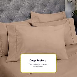 Queen Sheets Taupe - 6 Piece 1500 Supreme