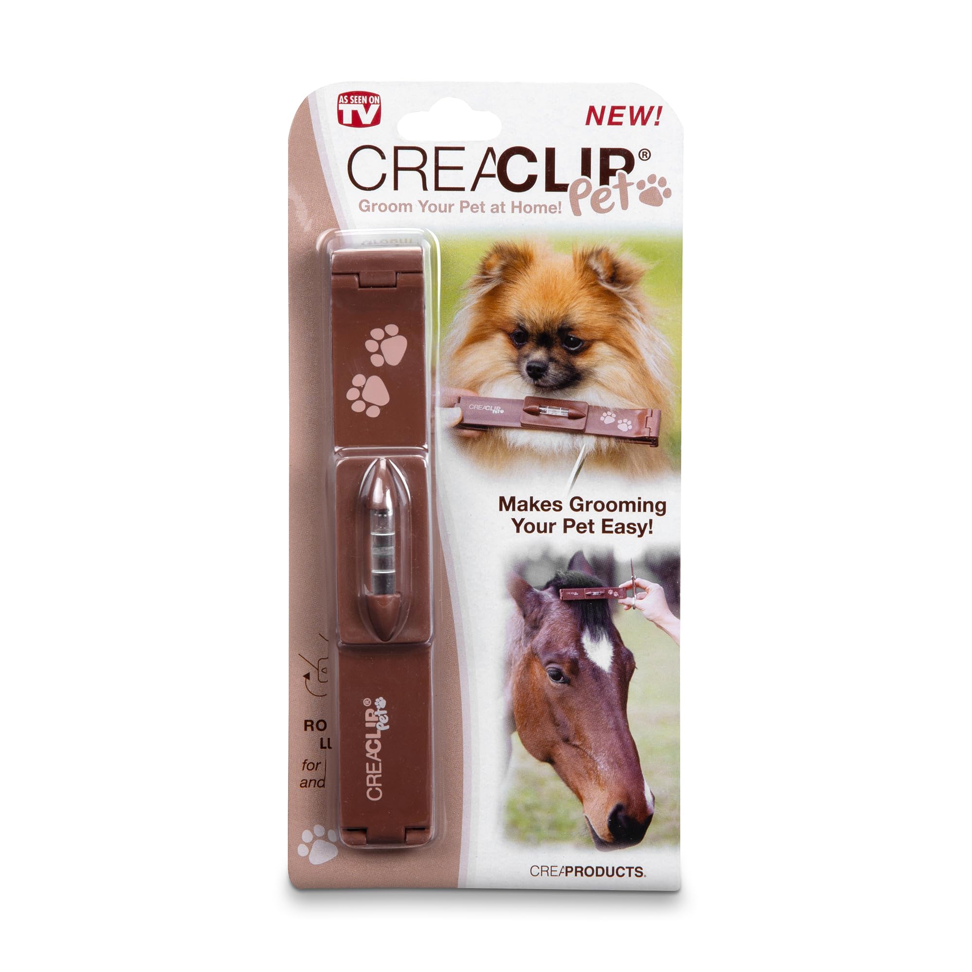 CreaClip CreaPet - Quiet Dog Cat Horse Pet Grooming Kit - Low Noise Pet Grooming Clip Cordless for Sensitive Pets