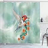 Ambesonne Hummingbird Shower Curtain, Bird is