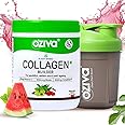 OZiva Vegan Collagen (Watermelon) with Biotin & Vitamin C For Brighter & Youthful Skin | Collagen Supplement For Women & Men | Plant Based Collagen Powder | Certified Vegan 125g + Shaker