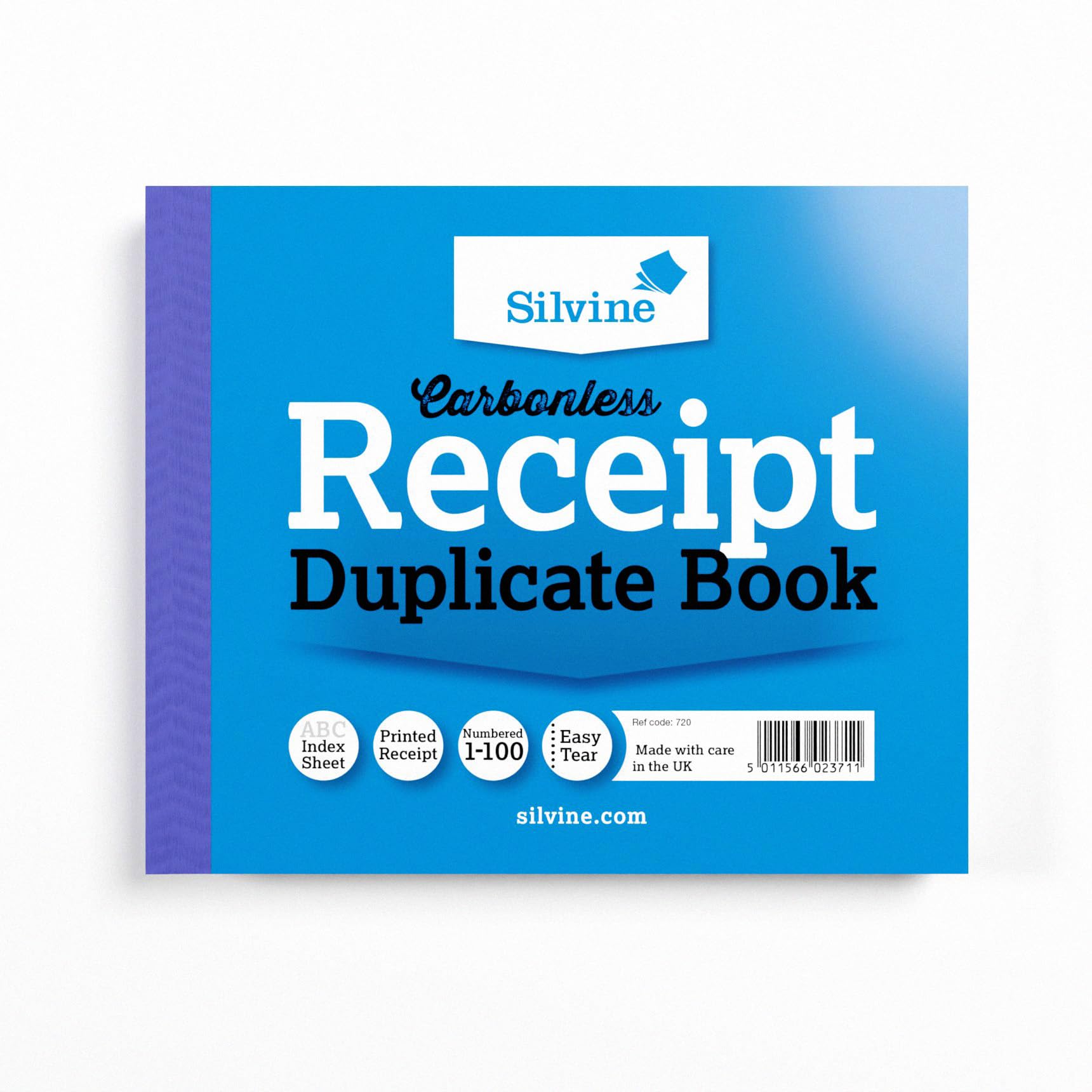 Silvine Carbonless Duplicate Receipt Book - Numbered 1-100 with index sheet (102 x 127mm)