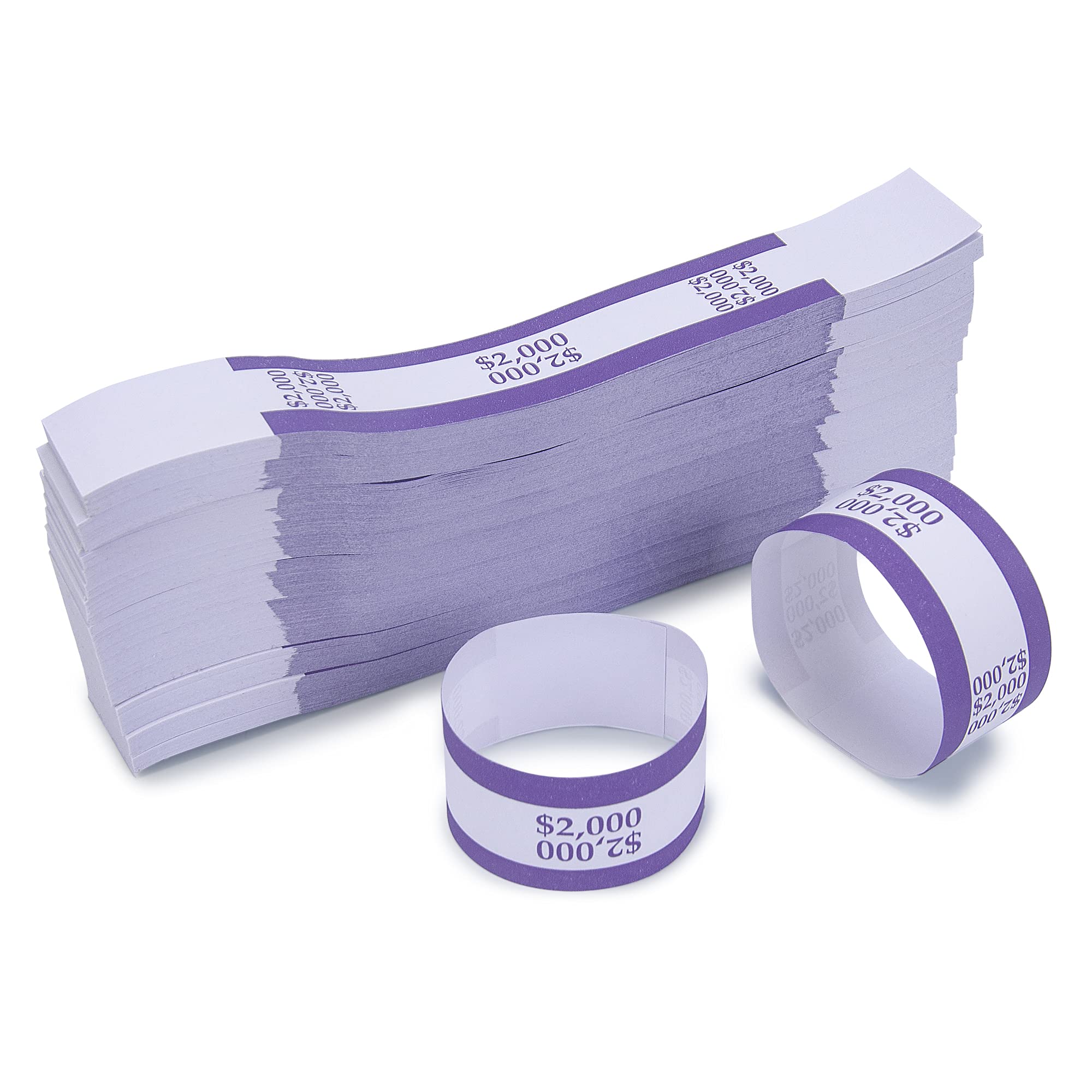 Natural Kraft Saw-Tooth Currency Bands For $25 Bills - Pack Of 10,000 (7.5" X 1.25")