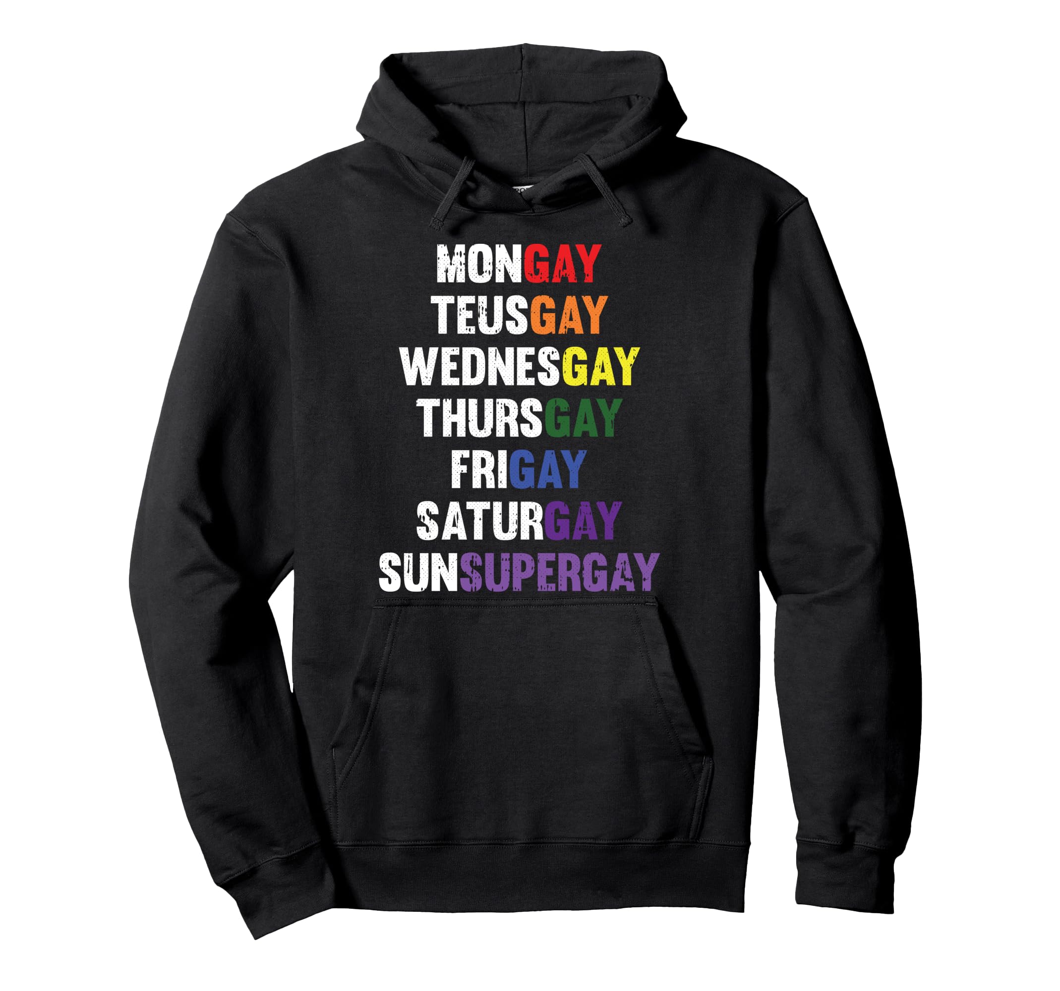 Day Of The Week Gay Pride Agenda Proud LGBT-Q Ally Pullover Hoodie
