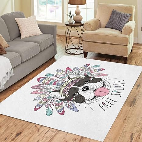 Amazon Com Semtomn Area Rug 3 X 5 Cool French Bulldog In