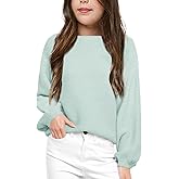 Girls Pullover Sweaters Kids Long Sleeve Drop Shoulder Sweaters Casual Boat Neck Knit Jumper Tops