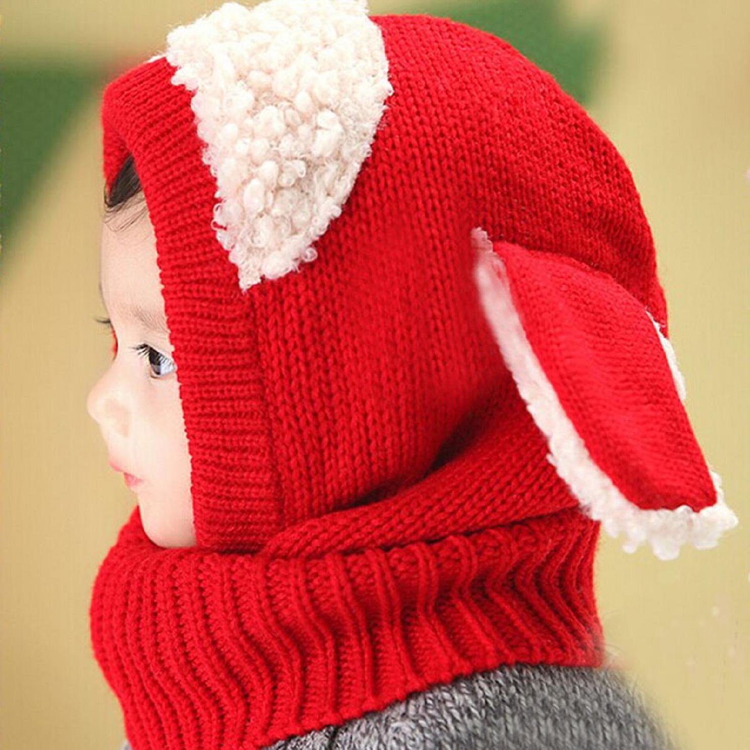 Bzline Style Mignon Bebe Fille Garcon Tour De Cou Taille Pour Bebe 6 36mois Forme Dun Mouton Bonnet Dautomne Hiver En Laine Tricotee Pink Bonnets Casquettes Et Bobs Bebe Puericulture