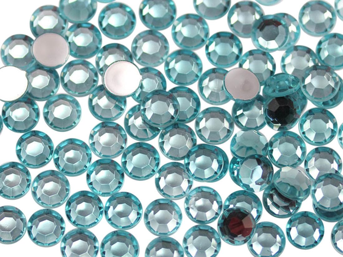 Allstarco 1000PCS 4.5-5mm SS20 Blue Aqua Lite .QR120 Acrylic Flat Back Rhinestones for Jewelry Making and Face Painting Card Making Embelishments Plastic Crafts Gems — image 1