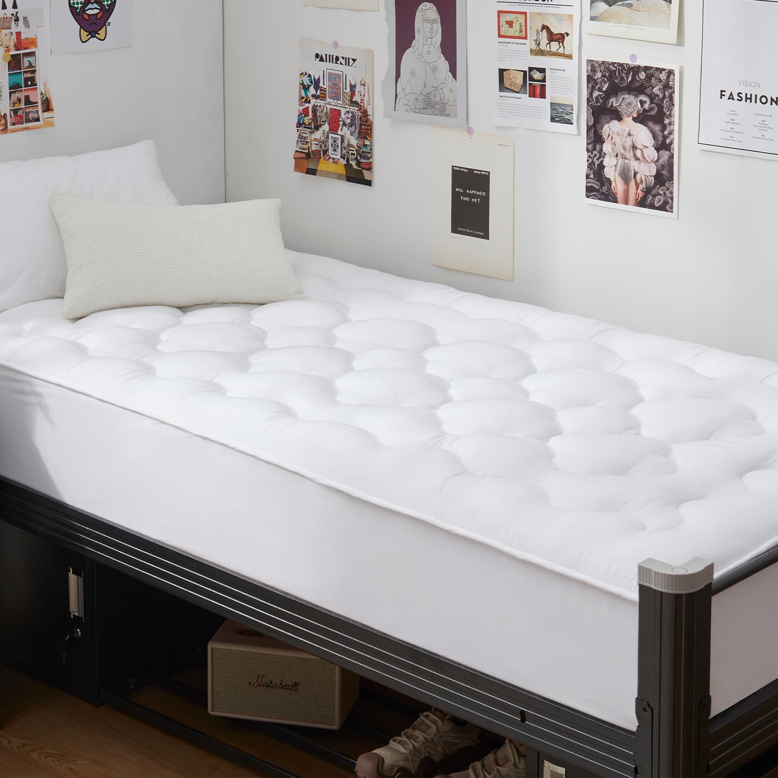 Photo 1 of GRT Mattress Pad Cover Rayon from Bamboo Twin XL Size, Extra Thick Quilted Fitted Mattress Topper with 19 Inches Deep Pocket, Cooling Breathable and Noiseless Mattress Cover