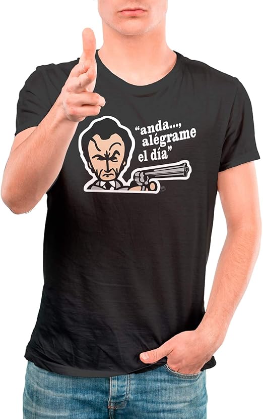 DibuNaif Camiseta Cine Hombre – Unisex Harry el Sucio, Clint Eastwood