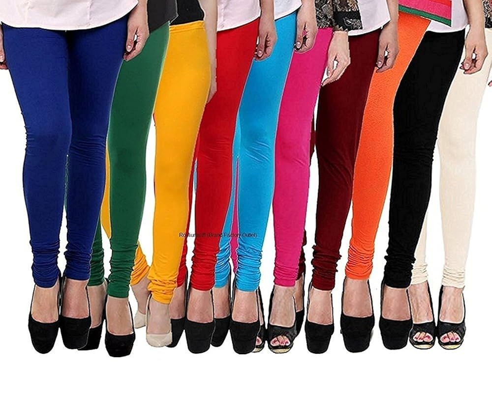 rooliums women's cotton leggings(hrclcombo-r10-7, multicolour, free size) - pack of 10