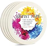 ETNRHP 4 Packs White Artist Tape for Watercolor Paper Drafting Art Low Tack Masking Tape Acid Free Painter Watercolor Tape for Painting Canvas Framing, 0.25inch Wide 660FT Long Total