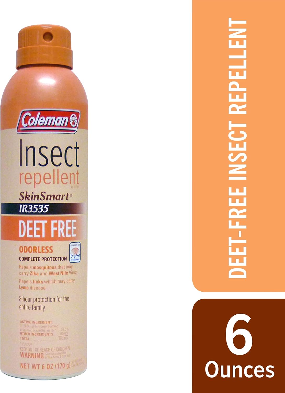Coleman SkinSmart DEET Free Insect Repellent Spray - 6 oz Can: Sports & Outdoors