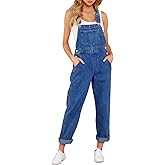 GRAPENT Overalls for Women Loose Fit Jean Denim Bib Jumpsuit Stretch Overall Pants