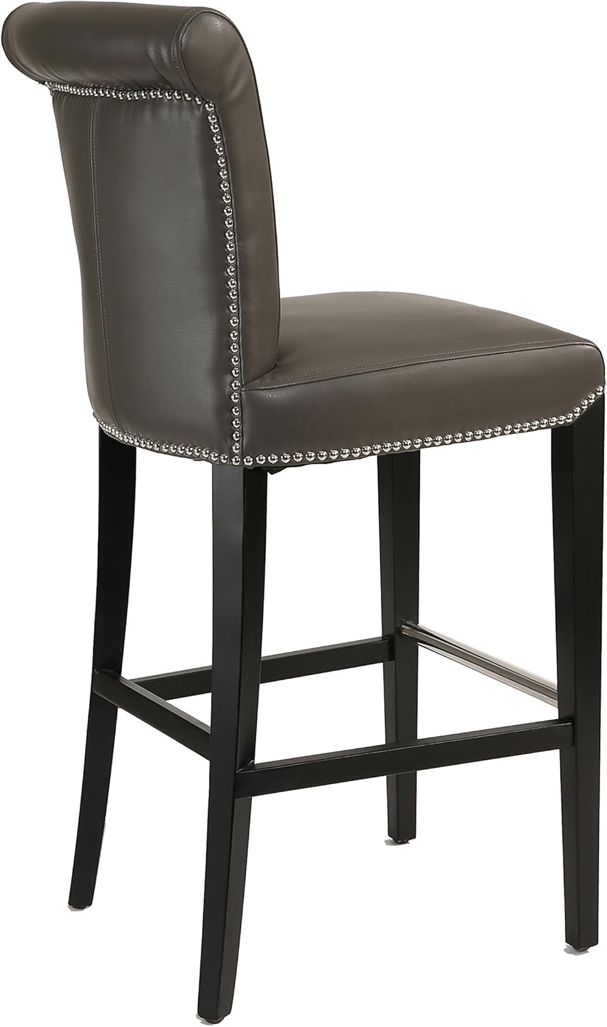 abbyson santino outdoor furniture on Amazon Com Abbyson Living Faux Leather Upholstered Bar Height Barstool And Dining Stool With Silver Nailhead Trim And Metal Footstep Grey Furniture Decor