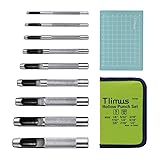 Tlimus 9 Pieces Hollow Punch Set (1/8"-1/2") with a