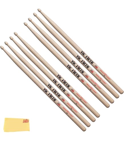 Vic Firth P5B.3-5B.1 5B American Classic Wood Tip Drumsticks