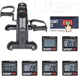 Uten Mini Exercise Bike Pedal Exerciser Indoor Gym Office Fit Black view 3