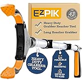 EZPIK Pro 43" Foldable Grabber Reacher Tool for Seniors - Grabbers for Elderly Reaching Tool Heavy Duty Pickup Trash Picker Upper Equipment - Claw Grabber Stick for Reaching Aids, Weed Gripper