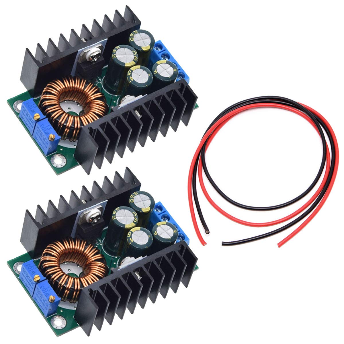 Youmile 2Pack XL4016 Step-Down Buck Converter Adjustable 5-40V To 1.2-35V Power Supply Module for Arduino with 24AWG Wire