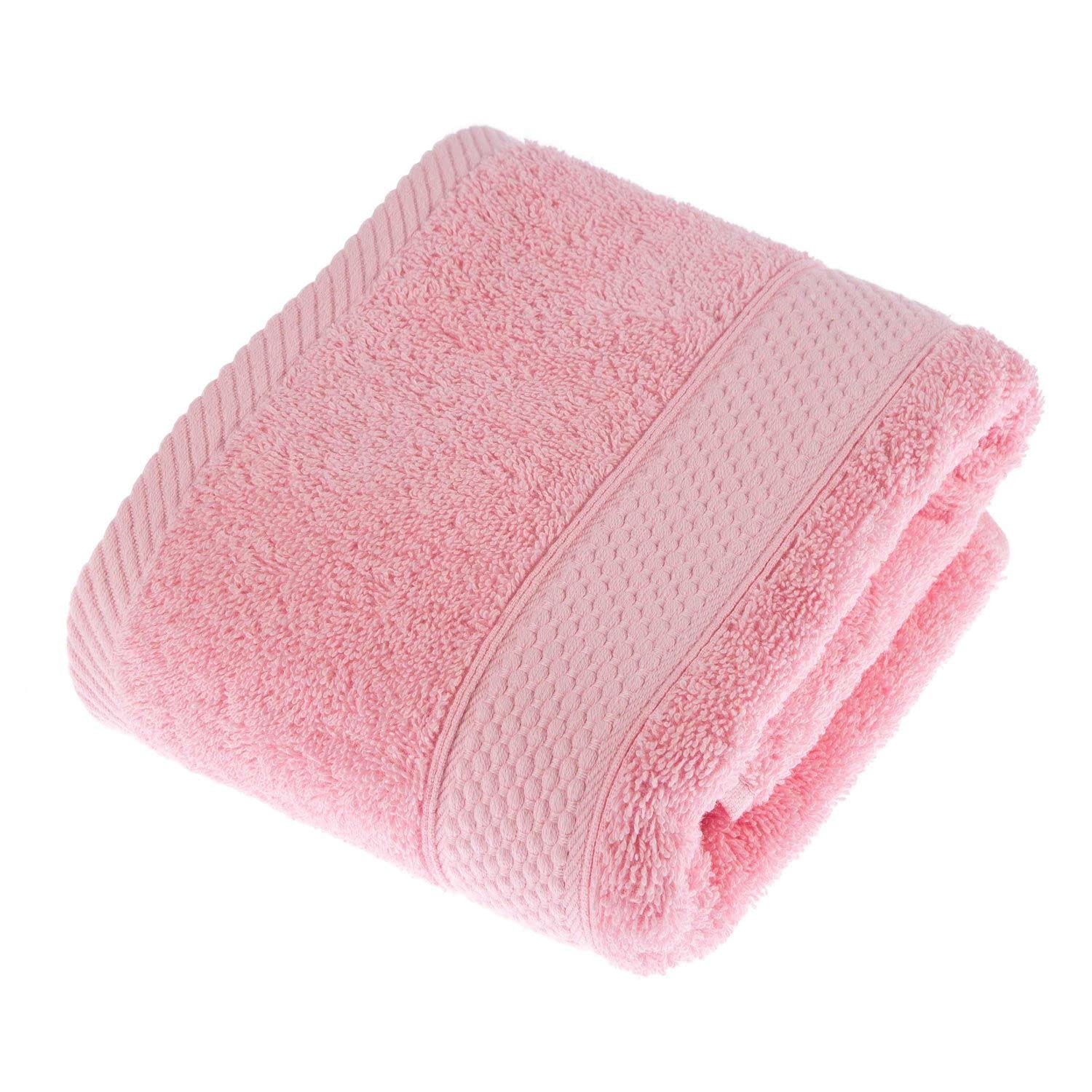 HOMESCAPES Pink Turkish Cotton Hand Towel Super Soft Thick & Absorbent 500 GSM Towel Heavy Weight for everyday Luxury