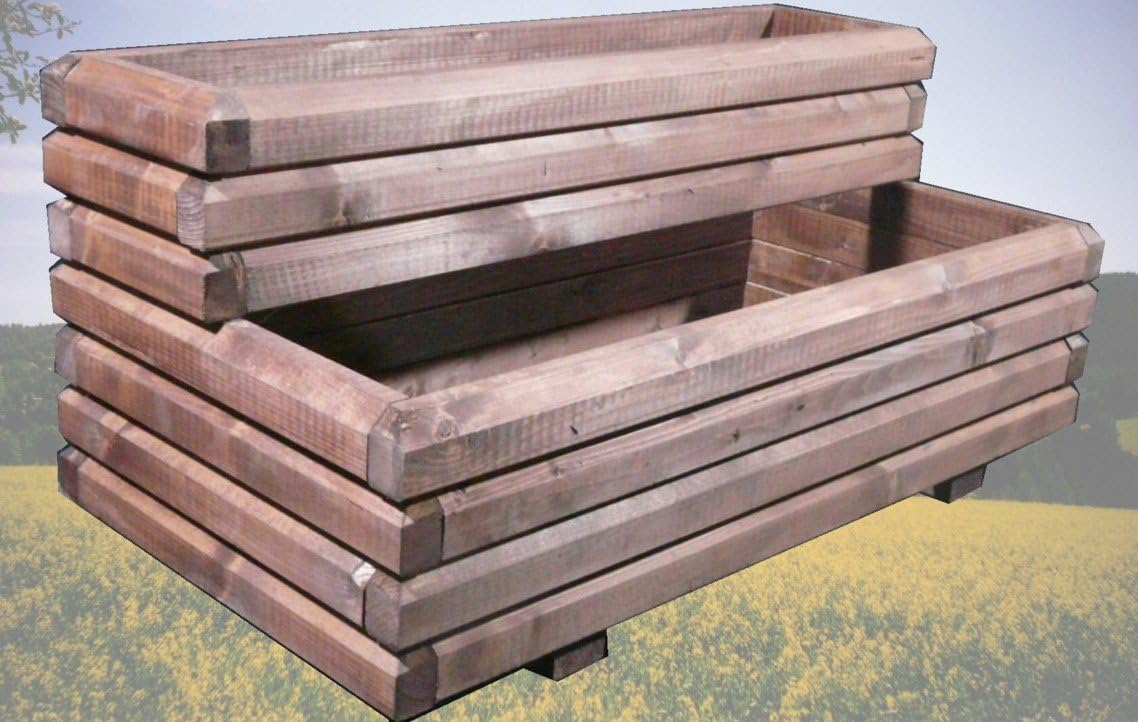 Large Wooden Plant Box Various Size Selection Fabric 60 x 40 mm Varnished with Wood Preservative or unfinished