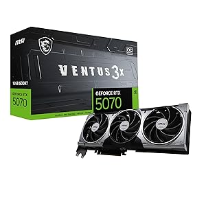 MSI GeForce RTX™ 5070 12G VENTUS 3X OC Scheda Video – GDDR7, 28Gbps, PCIe 5.0, HDMI 2.1b, DP 2.1b, 6144 CUDA Cores, 192-bit, Torx FAN 5.0, Afterburner, Metal Backplate, 650W PSU raccomandato