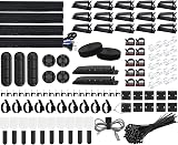 SOULWIT Cable Management Kit 200Pcs - 4 Sleeves 37 Clips 10 Ties 20+2 Rolls
