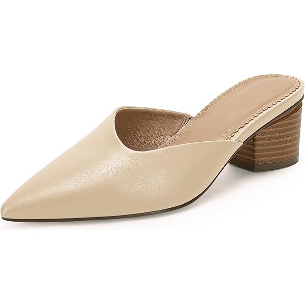 Amazon.com | FOWT Women Square Open Toe Mules Slip on Chunky