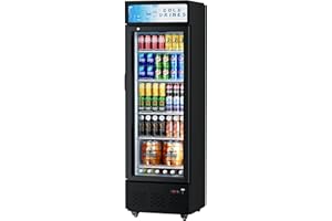 ECEVT 12.5 Cu.ft. Commercial Refrigerators Glass Door Beverage Refrigerators Commercial Fridge Upright Display Cooler with Soft LED Light and Adjustable Shelves for Restaurant Grocery Stores Home