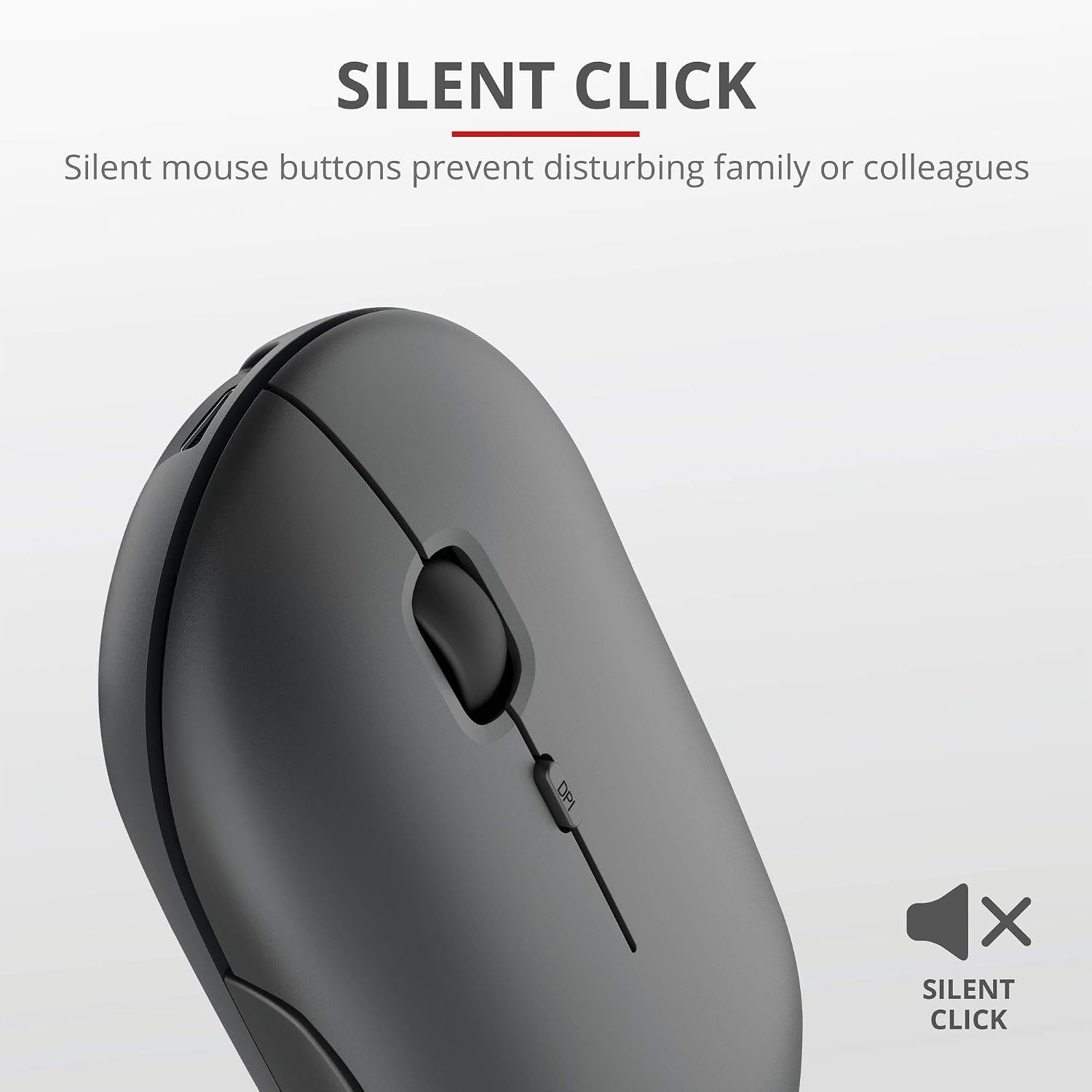 Trust Puck Wireless Mouse, Bluetooth or 2.4 GHz with USB Mini-Receiver, Rechargeable Battery, Silent Clicks, DPI Button - Image 4