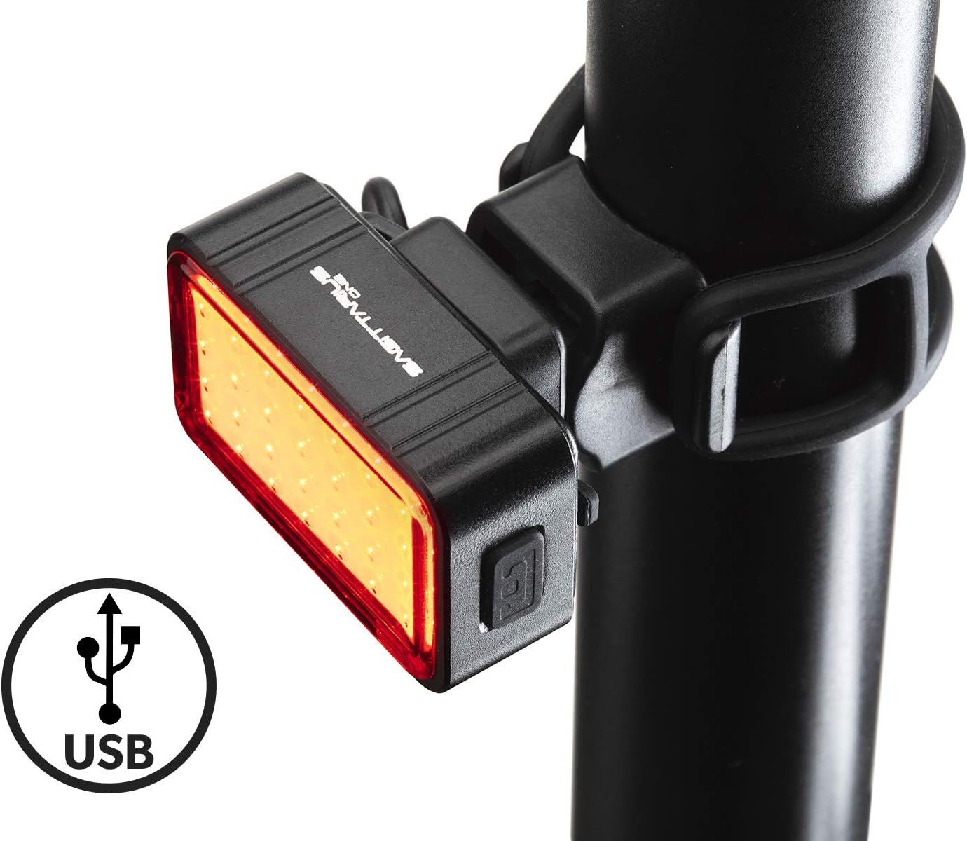 Sagittarius One® Rear Bike Light - Black Bike Tail Lights USB Rechargeable - Rear Bike Light Waterproof - Red Cree Bright LED - Quick Release Mount System With Clip - Bike Rear Light