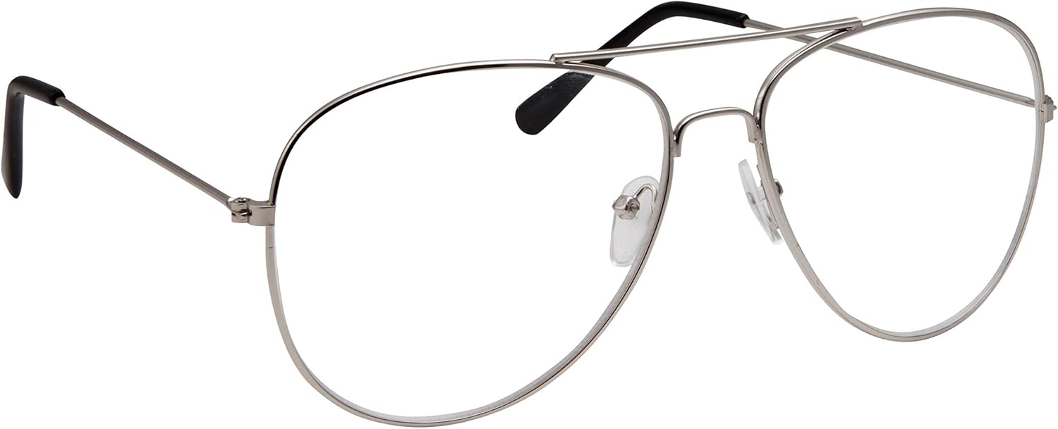 grinderPUNCH Aviator Clear Lens Glasses Fashion Eyewear Non-Prescription UV400