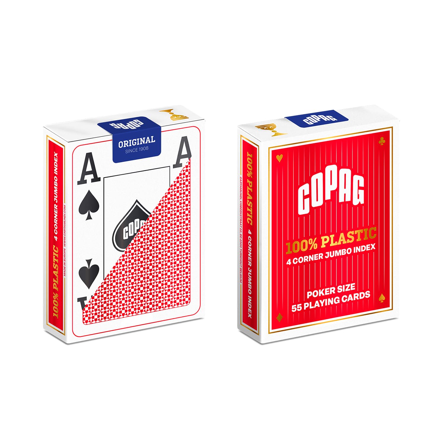 Copag Playing Cards Poker Size Jumbo Index Single Deck (Red Back)