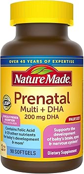 Amazon Com Prenatal Multi Dha Softgels Prenatal Vitamins Minerals For Baby S Development Mom S Nutritional Support Clinically Proven Absorption Of Folic Acid And Iron 90 Count Health Personal Care