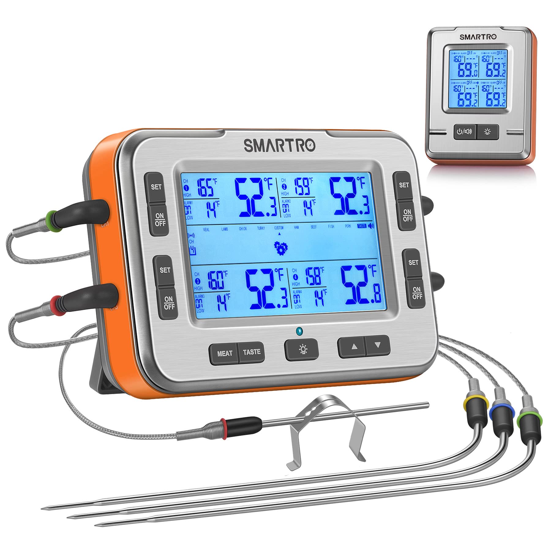 Photo 1 of SMARTRO X50 Digital Wireless Meat Thermometer 4 Probes, 500ft Food Temp Monitoring Range for BBQ Grilling Smoker and Kitchen Cooking with Smart Alarm