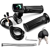 Royitay Ebike Full Twist Throttle Replacement for Ridstar Q20/Q20Lite/Q20Pro/H20/H26Pro/H20,48V, LCD Display with Key 2 Keys,Electric Bike Throttle Grips for Ebike Motorcycle Scooter Electric Bicycle