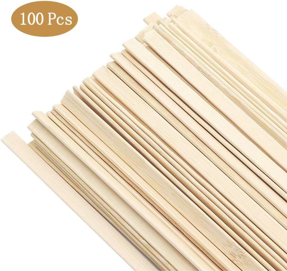 100 Pcs 15.7 Inches Wood Craft Sticks Natural Bamboo Sticks - Bamboo Strips - Can be Curved Natural Bamboo Sticks