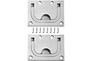TEANTECH 316 Stainless Steel Hatch Pull Flush Lift Boat Ring Hatches Pull Handle with Mount Screws for Boat Deck Hatch Handle and Home Furniture Recessed Handle etc