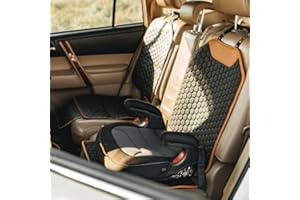 Owleys Premium Leather Car Seat Protector for Child Car Seat Cover from Dirt Scratches - Infant Car Seat Protector for Back Seat/Front Booster Seat Protector Under Baby Car Seat Waterproof 1pc Hexy