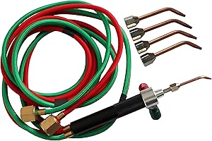 WOKYO Welding Torch with 5 Tips for Oxygen Cylinders and Hoses, Mini Gas Little Torch Portable Jewelry Repairing Torch Kit, Mini Oxygen Acetylene Welding Torch for Jewelry Repairing and Microbonding Work