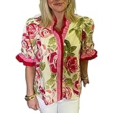 Amiblvowa Women Flutter Puff Sleeve Peplum Tops Y2K Boho Floral Ruffle Babydoll Blouse V Neck Cute Flowy Shirt Going Out Top