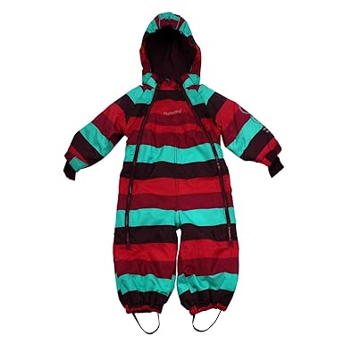 Minymo Mädchen Schneeanzug Doppelreißverschluss gestreift Wasserdicht Atmungsaktiv