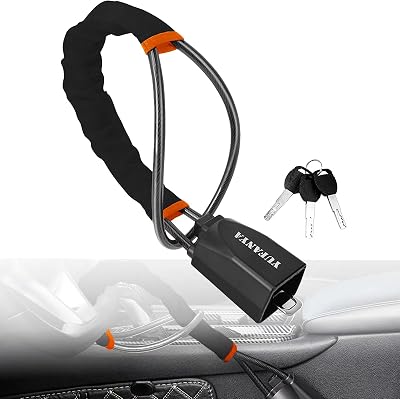 YUFANYA Steering Wheel Lock Seat Belt Lock Anti Theft Device 2 Keys Black