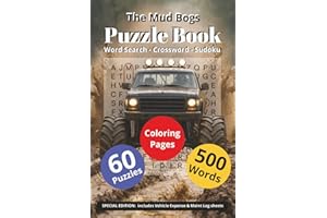 The Mud Bogs Puzzle Book: Word Search - Crossword - Sudoku | Mud Bog Madness | Bog Busters: Monster Truck Word Search & Puzzl