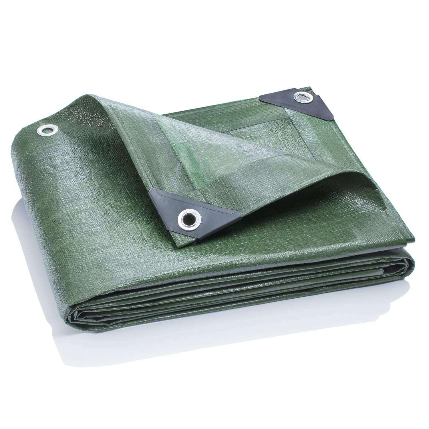 GardenMate 2x2m / 6.5ftx6.5ft Tarpaulin Waterproof Heavy Duty - Green tarp Sheet - Premium Quality Cover Made of 200gram/square metre Tarpaulin