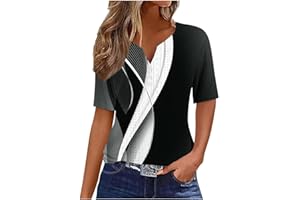 FLOLEO Womens Summer Tops Eyelet Cold Shoulder Shirt Button Down Henley Shirts Vacation Trendy Vneck Blouse Boho Comfy Shirts